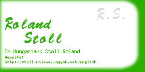 roland stoll business card